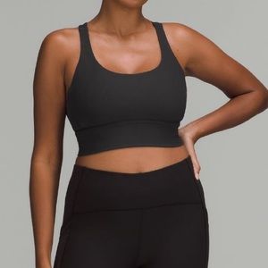 Lululemon Energy Longline Bra, black ribbed - 6